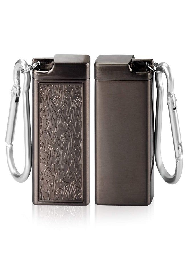 Linkidea 2 Pack Metal Ashtray with Lid, Small Outdoor Portable Cigarettes Cigars Ashtray for Travelling, Camping, Picnic, Indoor Auto, Home, Sand, Car, Patio (Brown) - Image 2